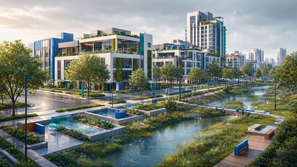 Biophilic Sponge Cities: Urban Design for Floods and Extreme Heat